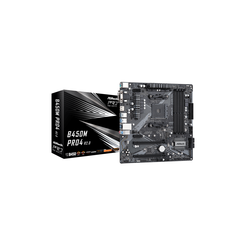 Asrock B450M Pro4 R2.0 AMD B450 Zócalo AM4 micro ATX