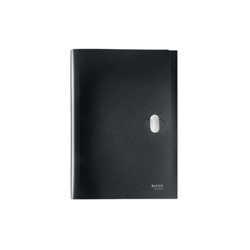 CARPETA POLIPROPILENO ACORDEON 5 POSICIONES+BOLSILLO FRONTAL BROCHE GIRATORIO A4 RECYCLE NEGRO LEITZ 46240095