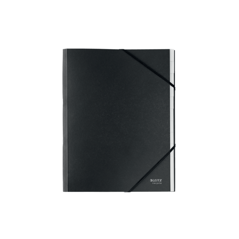 CARPETA CLASIFICADORA DE CARTON 12 POSICIONES A4 RECYCLE 100% NEGRO LEITZ 39150095