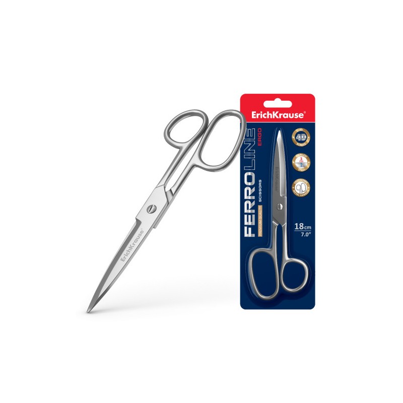 BLÍSTER TIJERAS FERRO 18 CM ERICH KRAUSE 14852