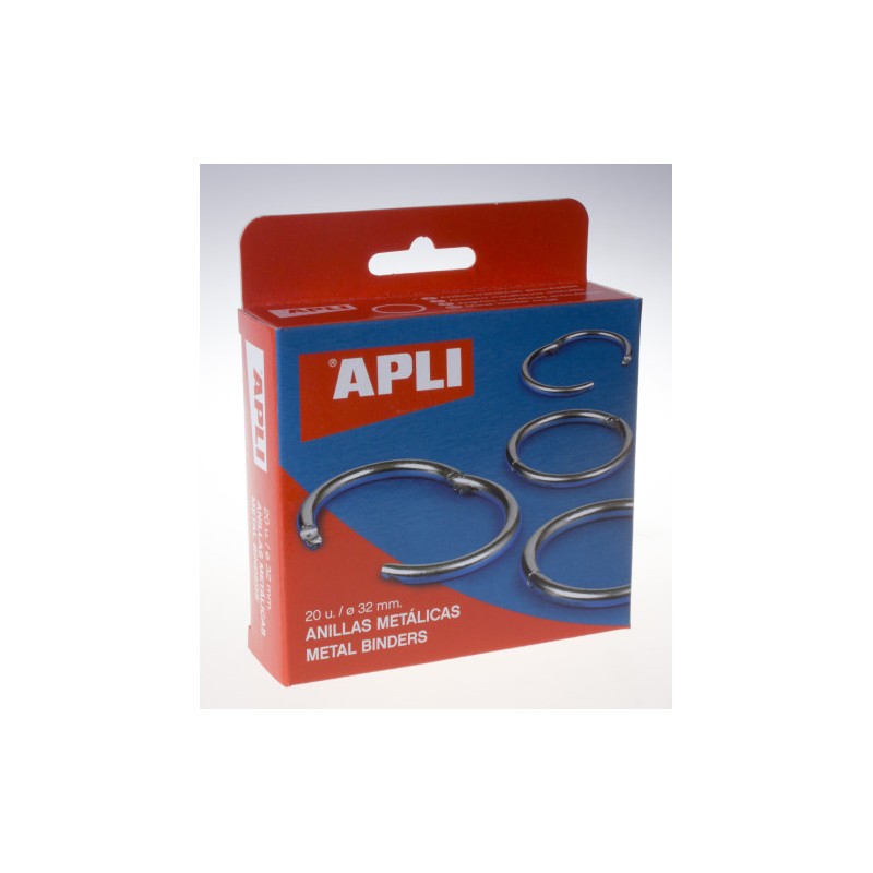 CAJA 20 UDS. ANILLAS METÁLICAS ARTICULADAS 32 MM APLI 453