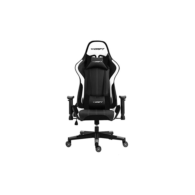 DRIFT DR175 Silla para videojuegos universal Asiento acolchado Negro, Blanco