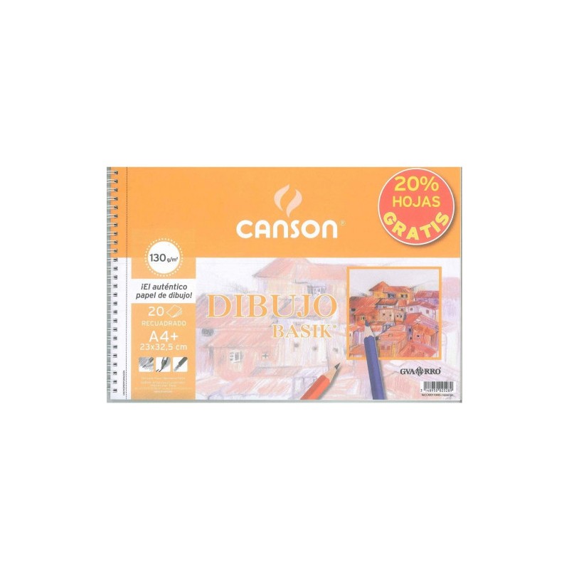 ALBUM ESPIRAL MICROPERFORADO PROMO 23X32,5 20H DIBUJO BASIK RECUADRO 130G 20% HOJAS GRATIS GUARRO CANSON C400110485