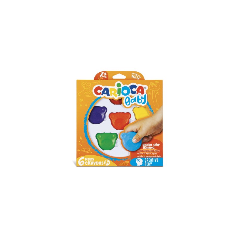 Carioca Teddy Crayons BABY - 6 Pz