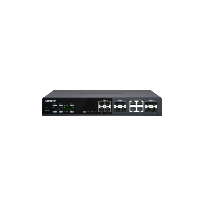 QNAP QSW-M1204-4C switch Gestionado 10G Ethernet (100/1000/10000) Negro