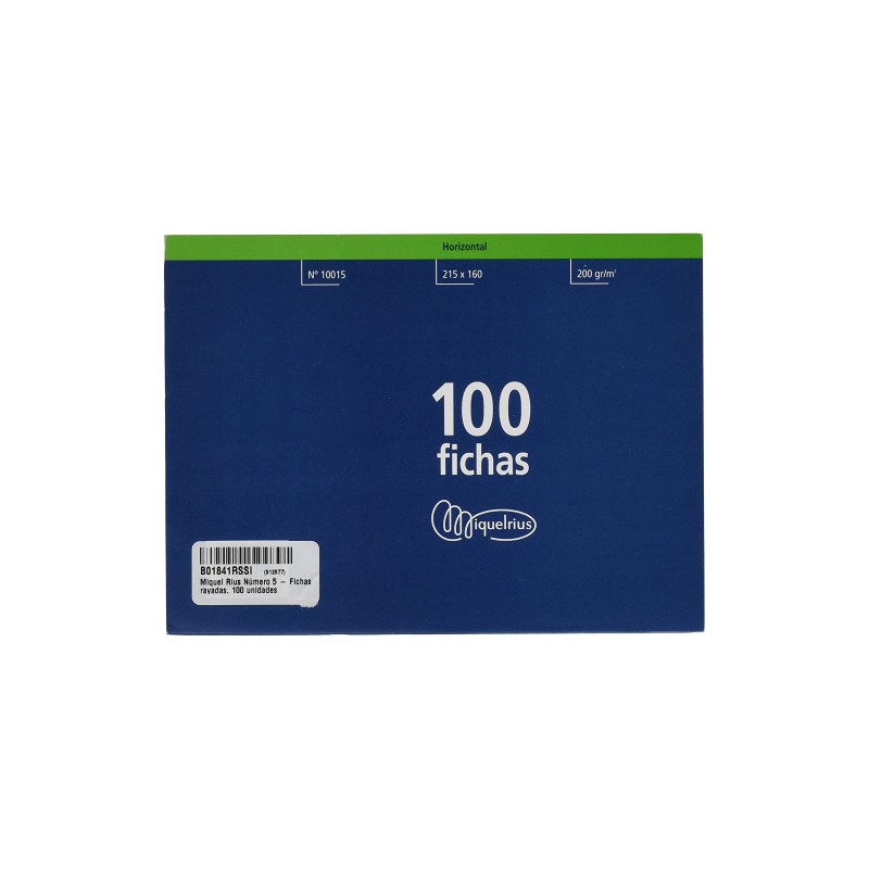 100 FICHAS DE CARTULINA RAYADA (200X120 MM) Nº. 4 MARIOLA 3114R