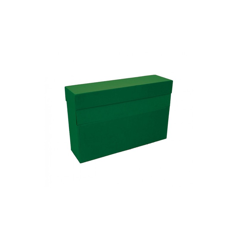 CAJA TRANSFERENCIA A4 CARTON FORRADO EN GELTEX (35X25,5X 11 CM) VERDE MARIOLA 1675VE
