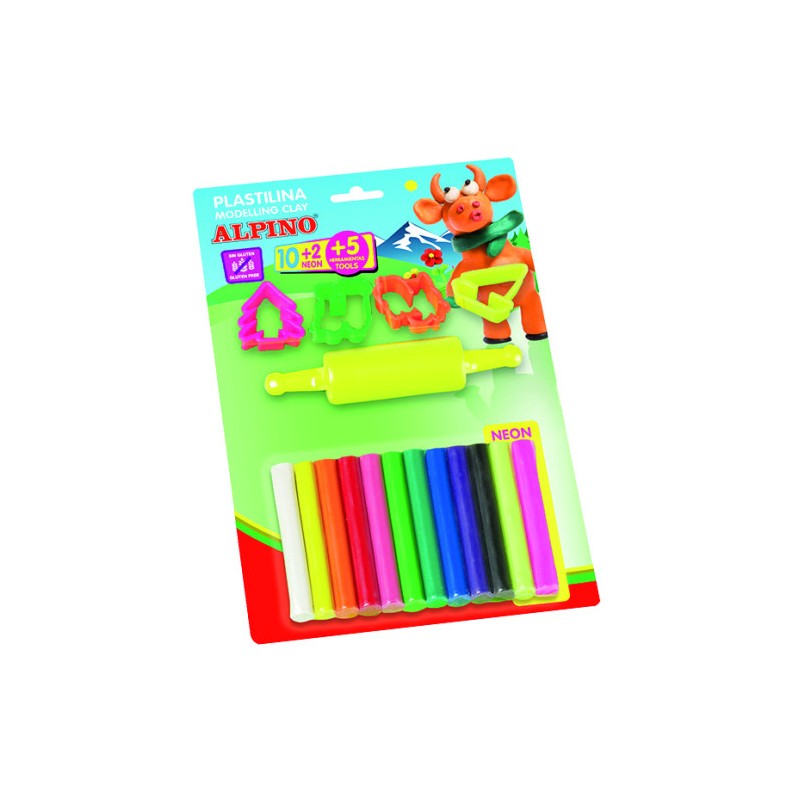 BLISTER 10+2 ROLLITOS PLASTILINA 17 GRS. ALPINO DP000052