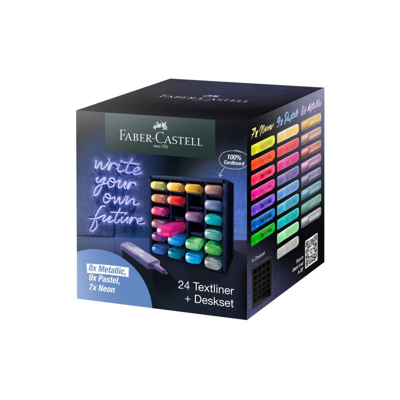 Faber-Castell 254602 marcador 24 pieza(s) Punta de cincel Multicolor