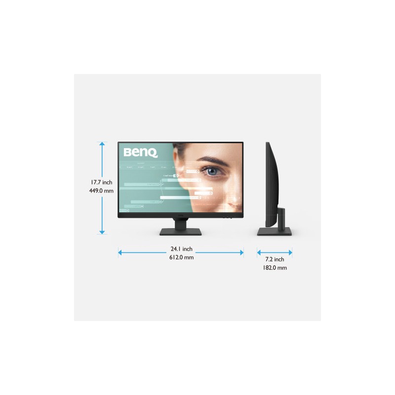 MONITOR BENQ GW2790 (9H.LLTLJ.LBE) ) 27” IPS, FHD, 100HZ, 99% SRGB, 1300:1, 2X  HDMI 1X  DP, ALTAVOCES, VESA, EYE CARE.