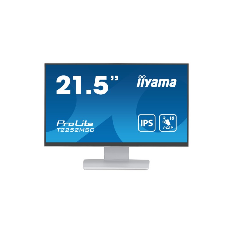 MONITOR IIYAMA 21,5" WHITE BONDED PCAP, 10P TOUCH WITH ANTI-FINGER PRINT COATING, 1920X1080, IPS-SLIM PANEL DESIGN, HDMI, DISPLA