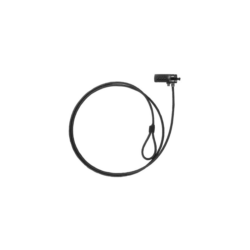 TooQ Cable de Seguridad con Combinación para Portátiles 1.5 metros, Gris Oscuro