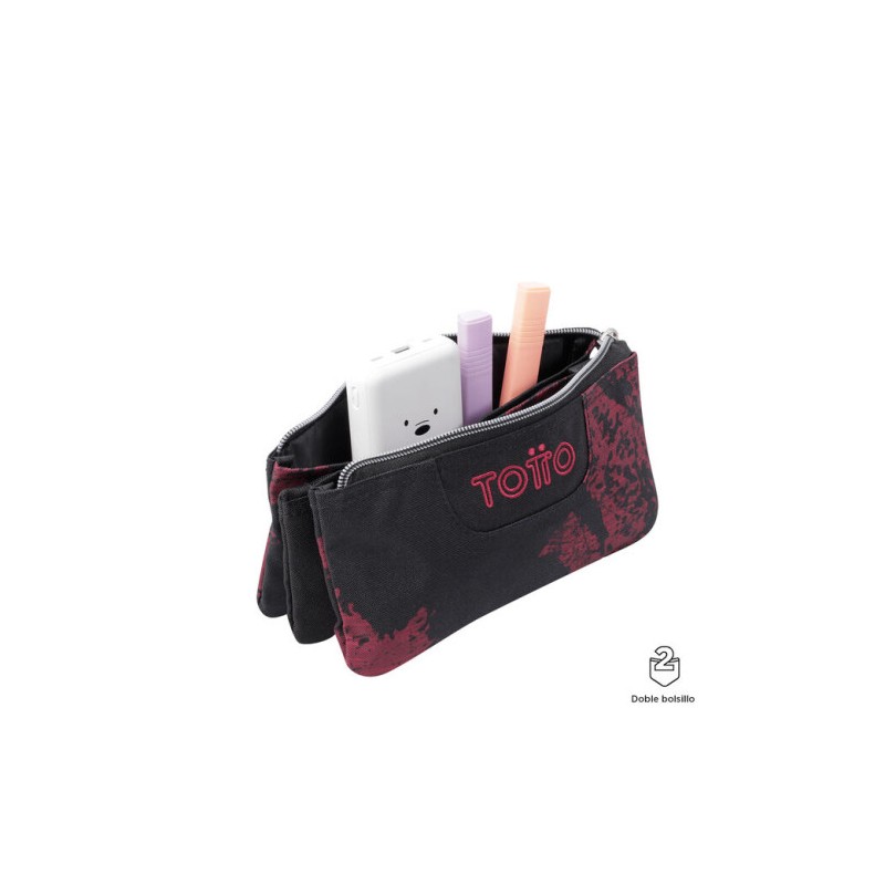 ESTUCHE ESCOLAR TRES COMPARTIMENTOS TIZA ROJA - TABLERO TOTTO AC52ECO012-2310Z-5C5