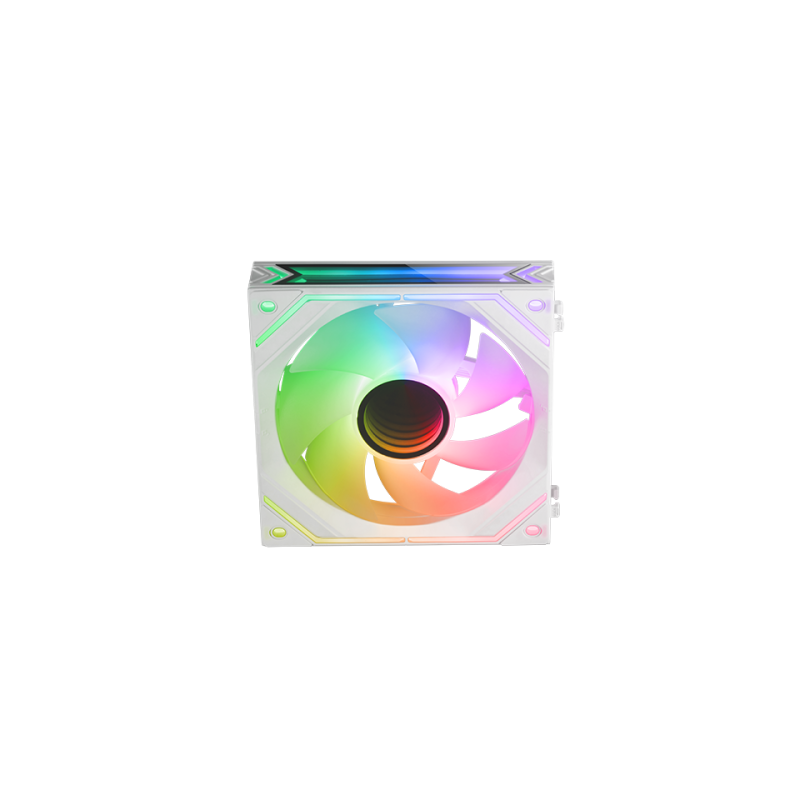 MARS GAMING MF-LINKFINITY, 120MM PWM MODULAR FAN, LINKFINITY CONTACT SYSTEM, INFINITY MIRROR ARGB 360º, WHITE