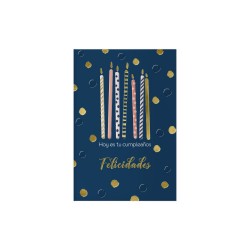 PACK 6 TARJETAS DE FELICITACIÓN CUMPLEAÑOS - TAMAÑO 11,5 X 17 CM - MODELO VELAS DOHE 70068