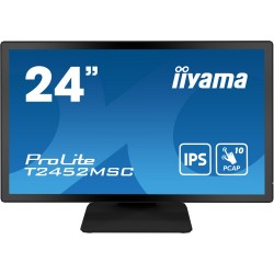 MONITOR IIYAMA 24" TACTIL CAPACITIVO T2452MSC-B1, IPS, 14 MS, HDMI, USB, DISPLAYPORT, ALT, REG INCL 90º, VESA 100 x 100