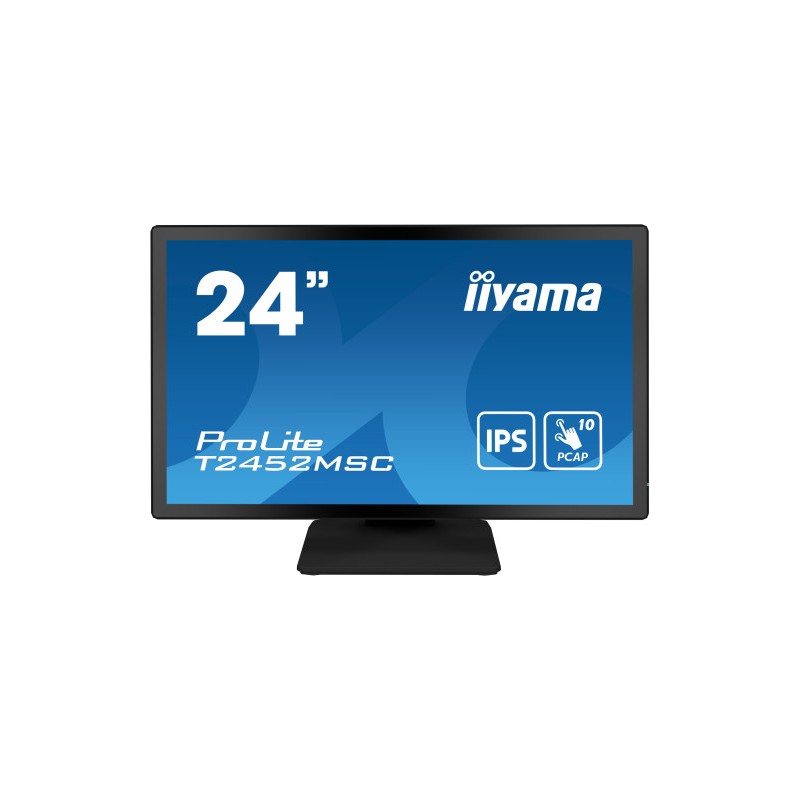 MONITOR IIYAMA 24" TACTIL CAPACITIVO T2452MSC-B1, IPS, 14 MS, HDMI, USB, DISPLAYPORT, ALT, REG INCL 90º, VESA 100 x 100