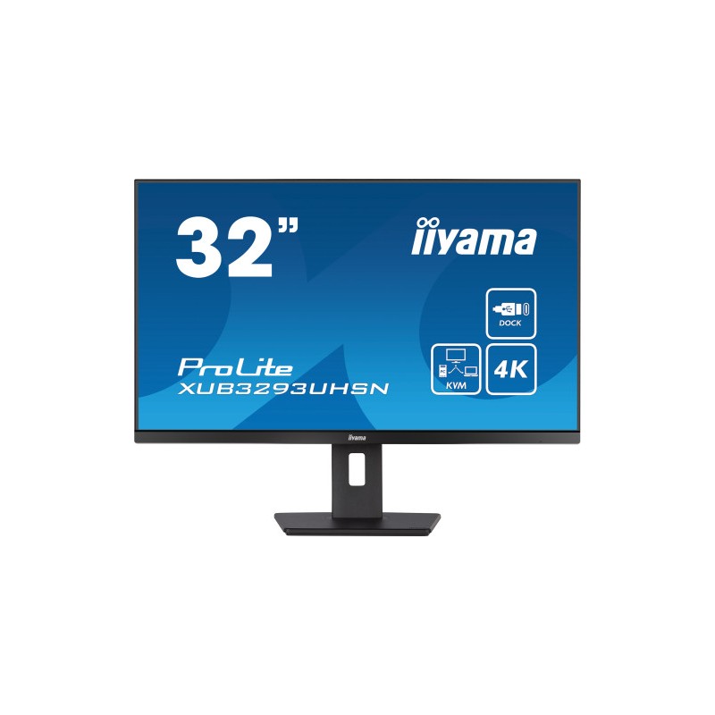 MONITOR IIYAMA 32" XUB3293UHSN-B5, IPS, 60HZ, 4 MS, HDMI, USB, USB-C, DISPLAYPORT, ALT, REG ALT, GIRO, INCL