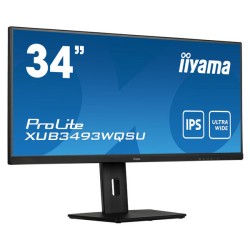 MONITOR IIYAMA 34" XUB3493WQSU-B5, IPS, 75HZ, 4MS, HDMI, USB, DISPLAYPORT, ALT, REG ALT, GIRO, INCL