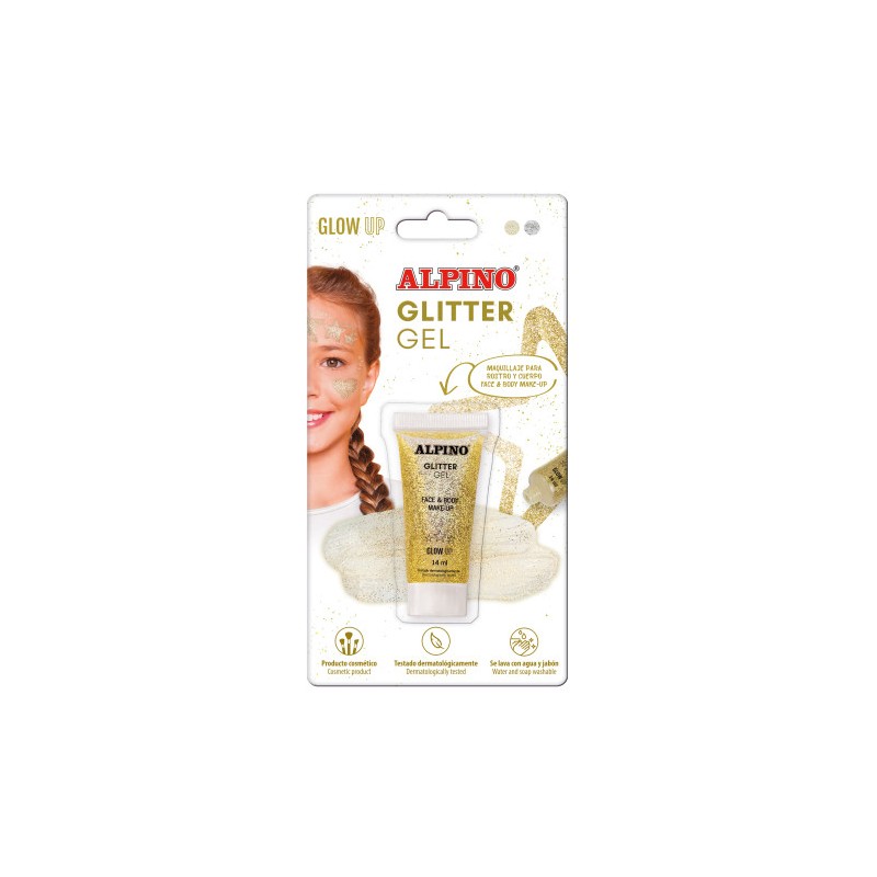 BLÍSTER GEL TRANSPARENTE CON PURPURINA DORADO ALPINO DL000606