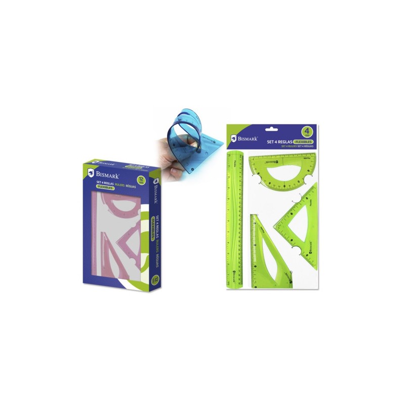 SET 4 REGLAS PVC FLEXIBLES 30/18/13/15 BISMARK 325010