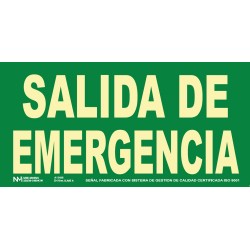 SEÑAL HOMOLOGADA SEGURIDAD SALIDA EMERGENCIA 320x150MM PVC VERDE ARCHIVO2000 6170-15H VE