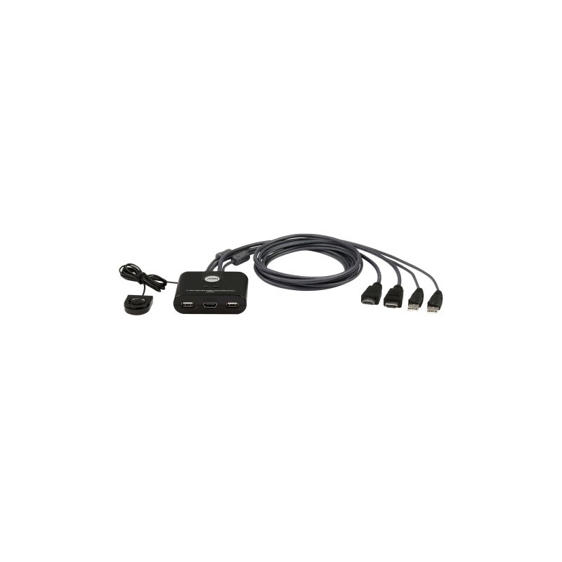 ATEN Switch KVM USB FHD HDMI de 2 puertos en formato cable