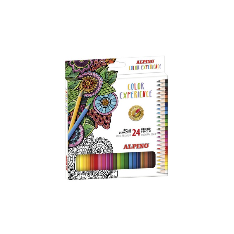 Alpino AL000247 lápiz de color Negro, Azul, Bronce, Marrón, Verde, Gris, Azul claro, Verde claro, Rosa claro, Naranja, Melocotón