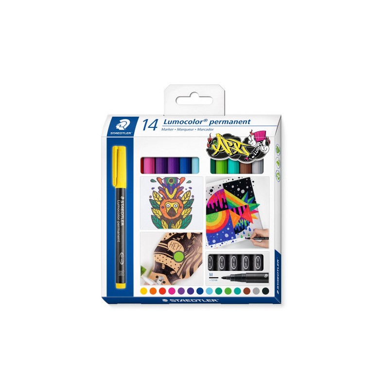 Staedtler Lumocolor 317 C14 marcador permanente Surtido Colores surtidos 14 pieza(s)