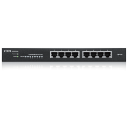 ZYXEL GS1915-8, 8-PORT GBE SMART HYBRID MODE SWITCH, STANDALONE OR NEBULAFLEX CLOUD, DESKTOP, FANLESS