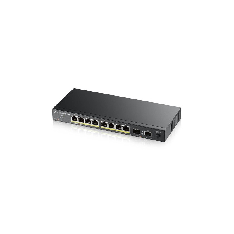 Zyxel GS1100-10HP v2 No administrado Gigabit Ethernet (10/100/1000) Energía sobre Ethernet (PoE) Negro