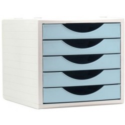 MÓDULO ECOGREEN 100% RECICLADO Y RECICLABLE 5 CAJONES AZUL PASTEL 340X270X260 MM ARCHIVO 2000 4005 AZ PS