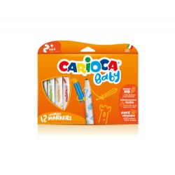 CAJA 12 ROTULADORES VALOROUS MARKER CARIOCA BABY 42814