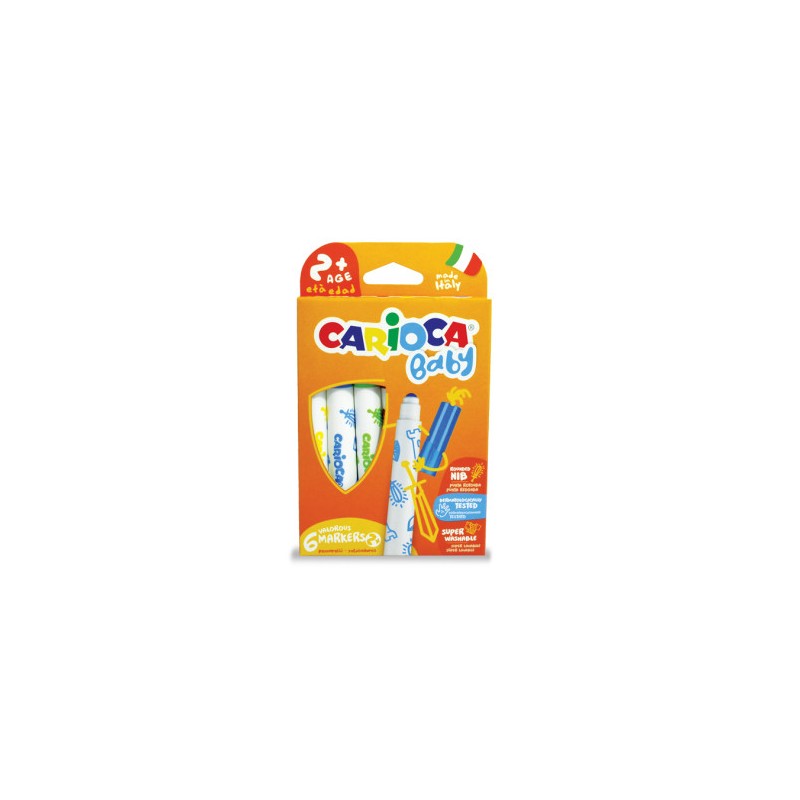 CAJA 6 ROTULADORES VALOROUS MARKER CARIOCA BABY 42813