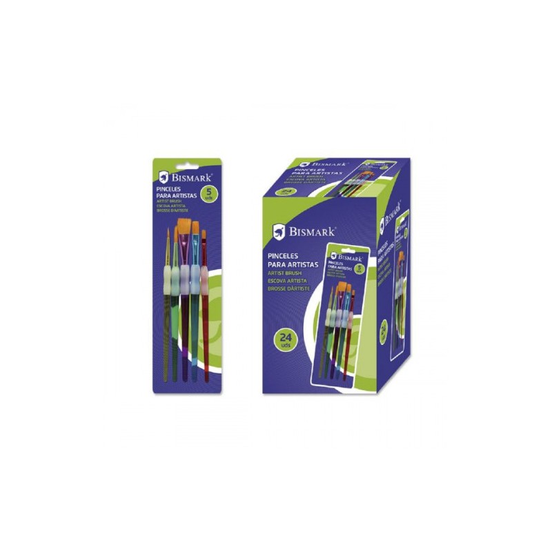 SET 5 PINCELES ARTISTICOS C/ ANTIDESLIZANTE BISMARK 326169