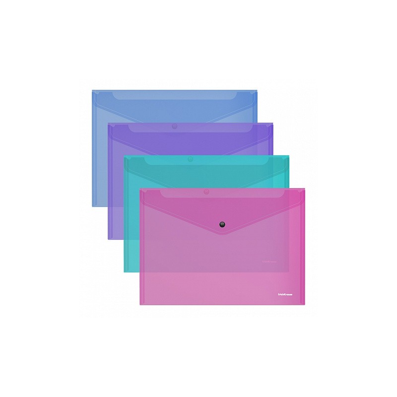 SOBRE FIZZY VIVID, SEMITRANSPARENTE, A4, COLORES SURTIDOS ERICH KRAUSE 47043