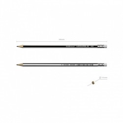 LÁPIZ DE GRAFITO HEXAGONAL CON GOMA DE BORRAR MEGAPOLIS HB ERICH KRAUSE 32860