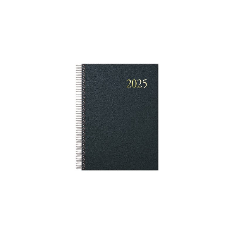AGENDA 2025 SEGOVIA ESPIRAL DÍA PÁGINA 14 X 20 CM COLOR NEGRO DOHE 11128 - 25