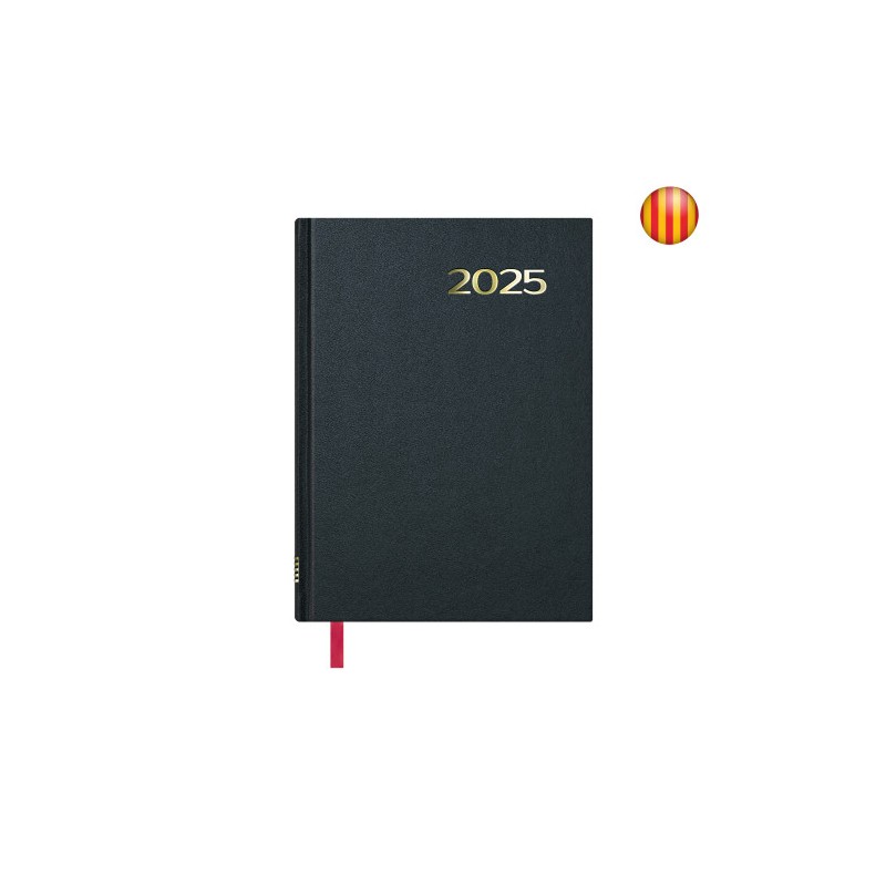 AGENDA 2025 SINTEX DÍA PÁGINA 14 X 20 CM COLOR NEGRO CATALÁN DOHE 11408 - 25