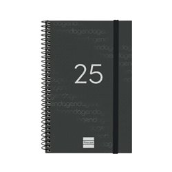AGENDA 2025 BASIC YEAR E5 117X181MM SEMANA VISTA HORIZONTAL NEGRO FINOCAM 741446025