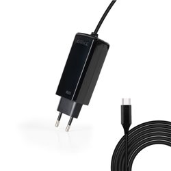 TooQ Cargador de portátil GAN USB-C PD 100W, Negro