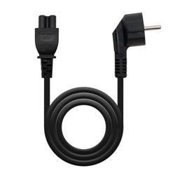 Nanocable Cable de Alimentación Trébol, CEE7 acodado/M-C5/H, Negro, 2 m