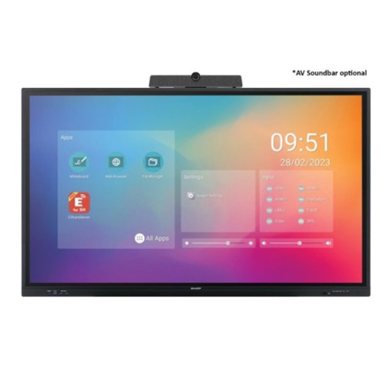 Sharp PN-LC862 Pantalla plana para señalización digital 2,18 m (86") LCD Wifi 450 cd / m² 4K Ultra HD Negro Pantalla táctil Proc