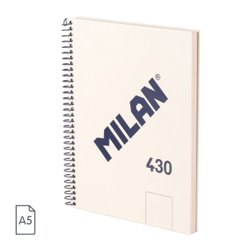 CUADERNO A5 CON ESPIRAL Y TAPA DURA, 80 HOJAS BLANCAS DE 95 GR/M, COLECCIÓN 430 SINCE 1918, BEIGE MILAN 57151E80BG