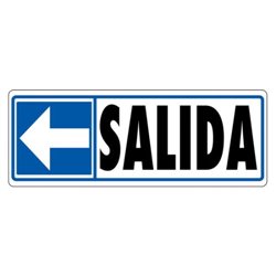 SEÑAL "SALIDA (IZQUIERDA)" 175X65 PVC GRIS ARCHIVO 2000 6177-05 GS