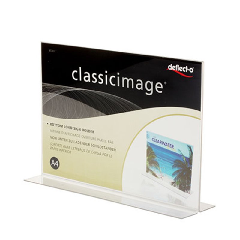 Deflecto 47701 portacartel y stand de información Portacarteles A4 Poliestireno (PS) Transparente