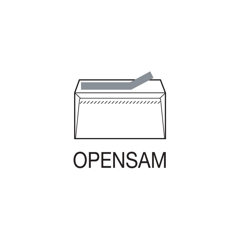 CAJA 500 SOBRES AMERICANO (115X225) OFFSET BLANCO 90 GRS. VENTANA DERECHA 45X100 B.20 D.20 OPENSAM AUTOADHESIVO TIRA SILICONA ES