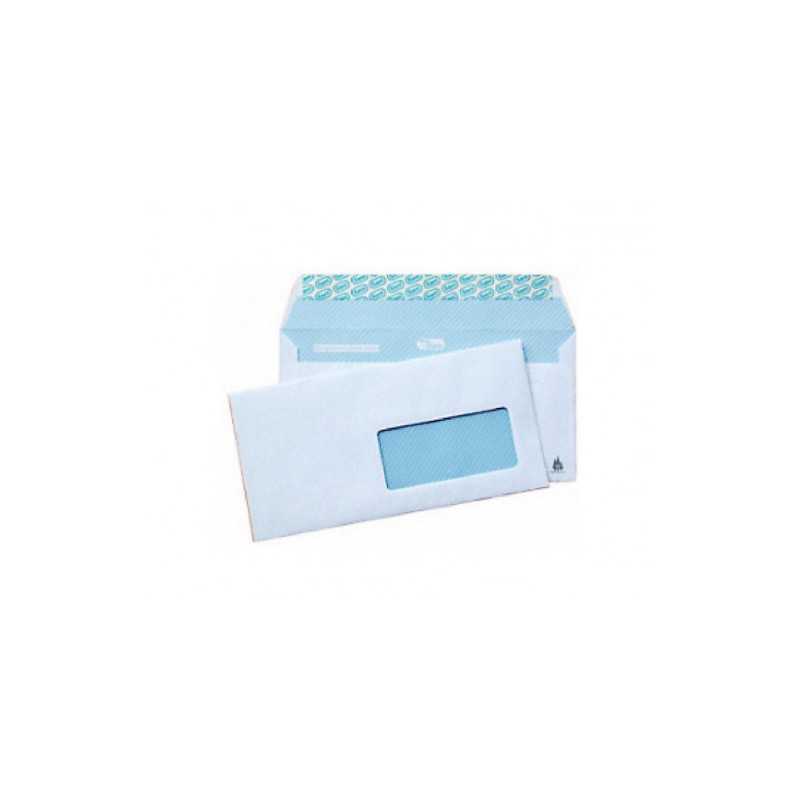 CAJA 500 SOBRES DIN DL (110X220) OFFSET BLANCO 90 GRS. VENTANA DERECHA 45X100  B.20 D.20 OPENSAM AUTOADHESIVO CON TIRA DE SILICO