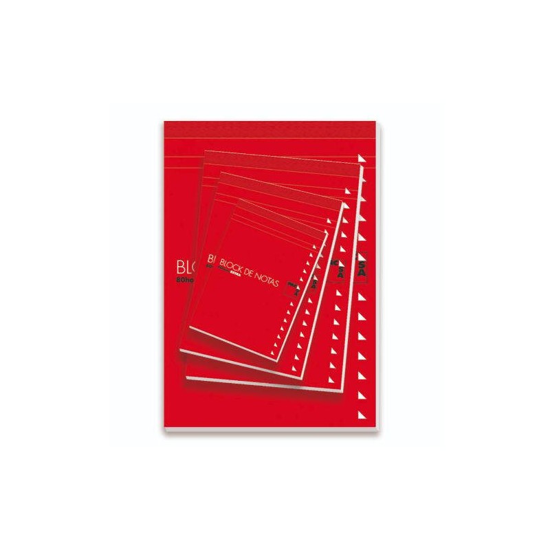 BLOC DE NOTAS CON TAPA 60 GRS. 16º (75X105MM.) 80 HOJAS LISO PACSA 18907