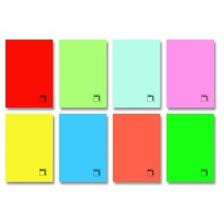 LIBRETA GOFRADA TAPA CARTULINA 70 GRS. A-4 (210X297MM.) 48 HOJAS HORIZONTAL 8 COLORES SURTIDOS CON MARGEN SURTIDO PACSA 20061